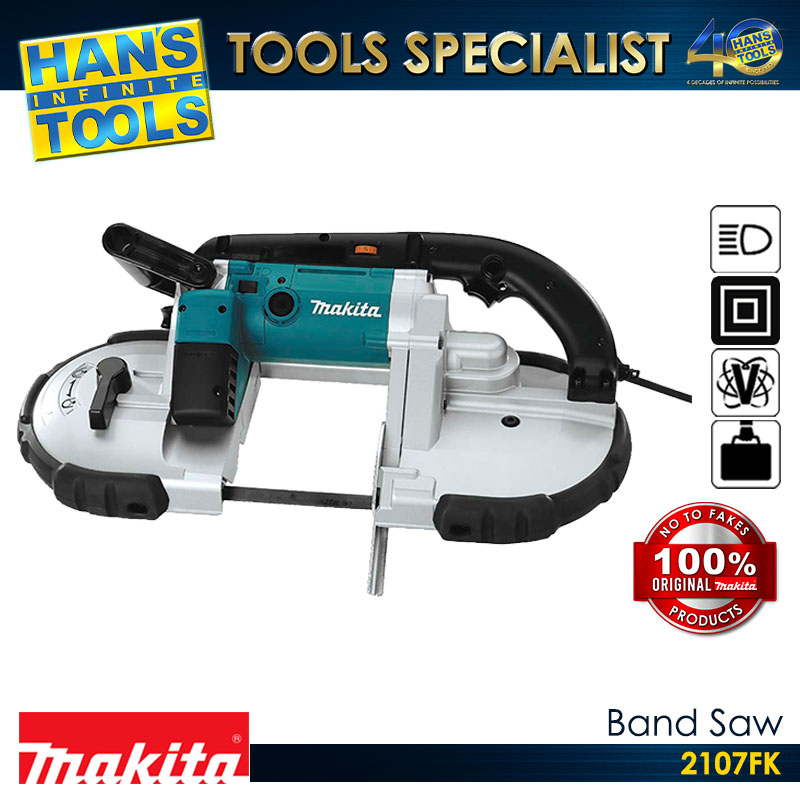 Makita 2107FK Portable Band Saw with Light- Variable Speed 120x120mm (4-3/4″ x 4-3/4") 710W