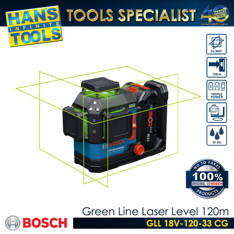 Bosch GLL 18V-120-33 CG Green Line Laser level 120m