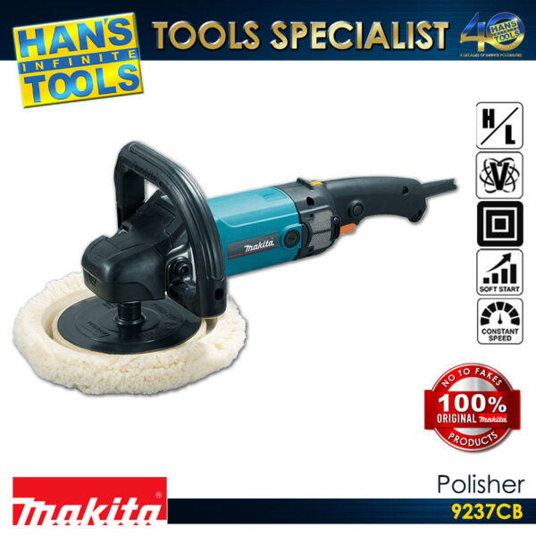 Makita 9237CB Polisher 180mm (7") 1200W - HANS INFINITE TOOLS