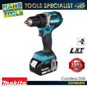 Makita DDF484RFE Cordless Drill (Brushless) 13mm (1/2") 60Nm (530 in-lbs) 18V LXT [Kit Set]