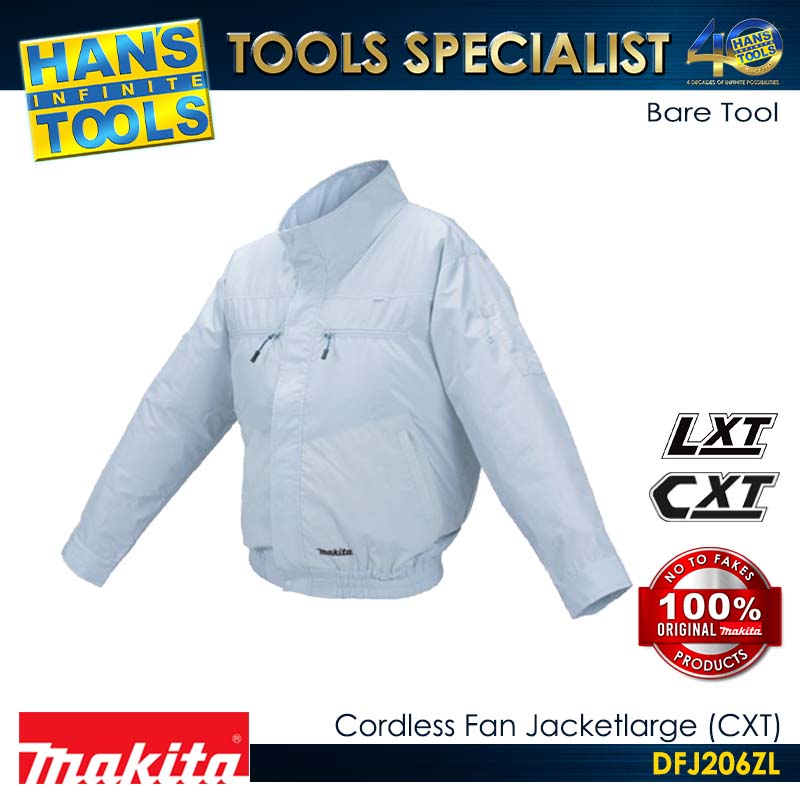Makita DFJ206ZL Cordless Fan Jacket Large for General Work CXT/LXT 12Vmax/18V (Bare Tool)