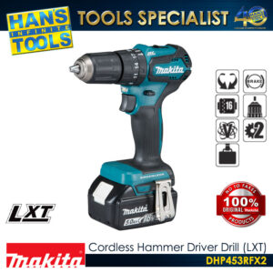 Makita DHP453RFX2 Cordless Hammer Drill 13mm (1/2") 38Nm LXT [Kit set]
