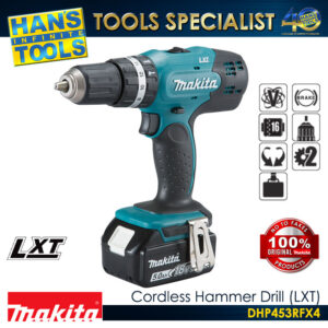 Makita DHP453RFX4 Cordless Hammer Drill 13mm (1/2") 38Nm 18V LXT [Kit Set]