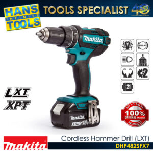 Makita DHP482SFX7 Cordless Hammer Drill 13mm (1/2") 54Nm 18V LXT [Kit Set]