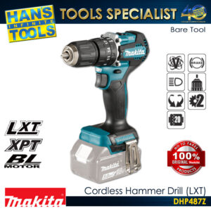 Makita DHP487Z Cordless Hammer Drill 13mm (1/2") 40Nm 18V LXT (Bare Tool only)