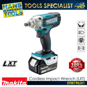 Makita DTW190JX1 Cordless Impact Wrench 12.7mm (1/2") 190Nm LXT 18V [Kit Set]