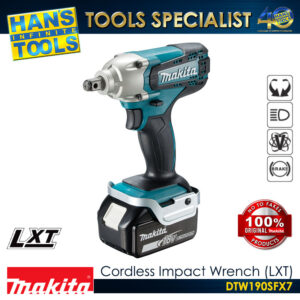 Makita DTW190SFX7 Cordless Impact Wrench 12.7mm (1/2") 190Nm LXT 18V [Kit Set]