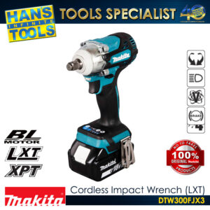 Makita DTW300FJX3 Cordless Brushless Impact Wrench 12.7mm (1/2") 330Nm LXT 18V [Kit Set]