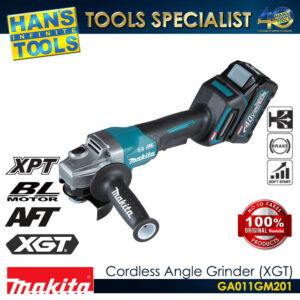 Makita GA011GM201 Cordless Brushless Angle Grinder with Paddle Switch 100mm (4") XGT 40Vmax [Kit Set]