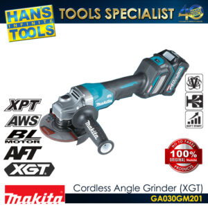 Makita GA030GM201 Cordless Angle Grinder (Brushless) with Paddle Switch 100mm (4″) 40Vmax XGT [Kit Set]
