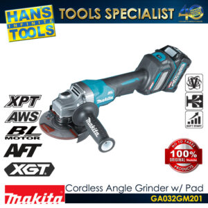 Makita GA032GM201 Cordless Brushless Angle Grinder with Paddle switch 125mm (5") XGT 40Vmax [Kit Set]