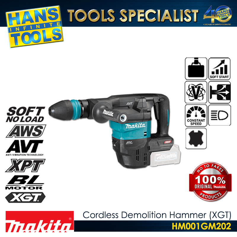 Makita HM001GM202 Cordless Demolition Hammer SDS-Max Shank 18mm (11/16") XGT 40Vmax [Kit Set]