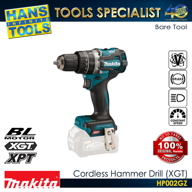 Makita HP002GZ Cordless Hammer Drill (Brushless) 13mm (1/2") 65Nm XGT 40Vmax (Bare Tool)