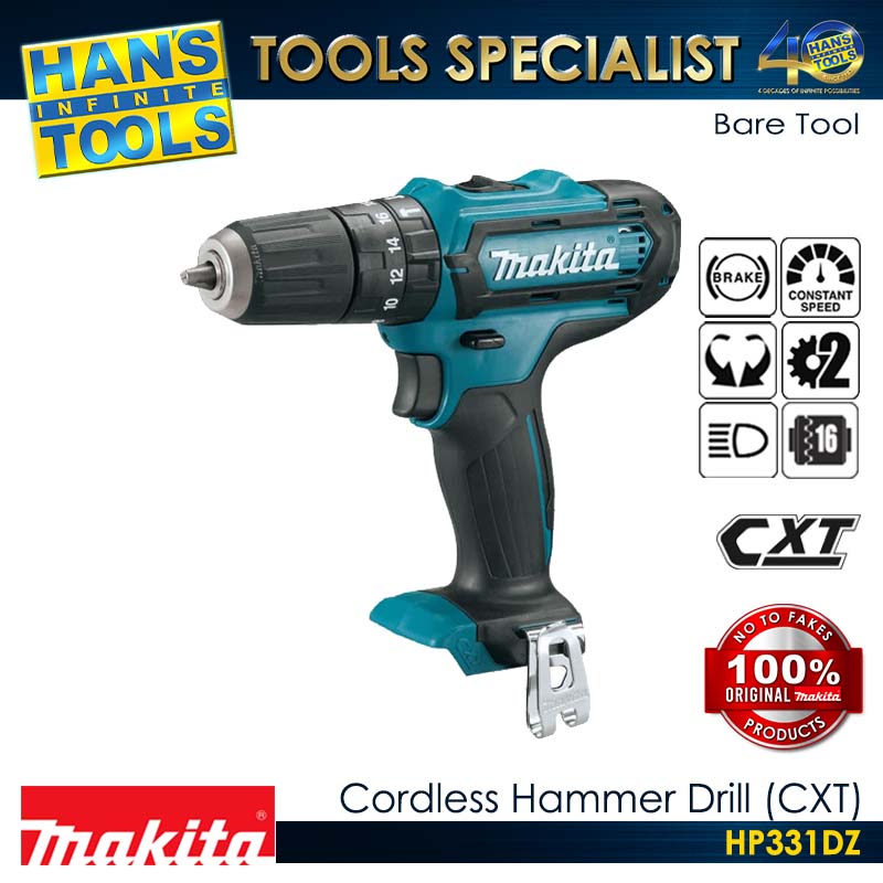 Makita HP331DZ Cordless Hammer Drill 10mm (3/8") 28Nm CXT 12Vmax (Bare Tool)