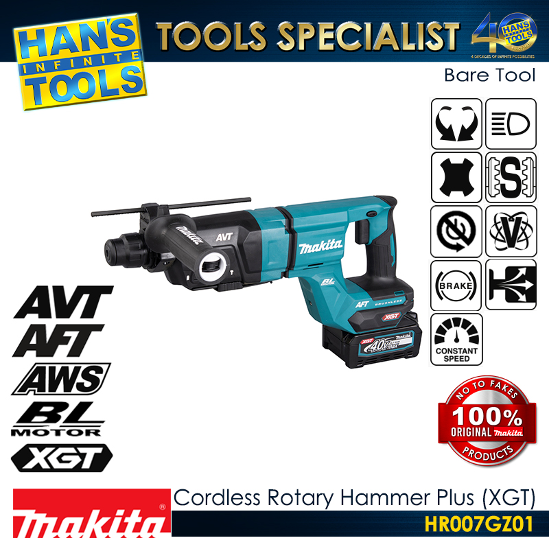 Makita HR007GZ01 Cordless Brushless Rotary Hammer 28mm (1-1/8″), SDS-Plus XGT 40V [Bare Tool Only]