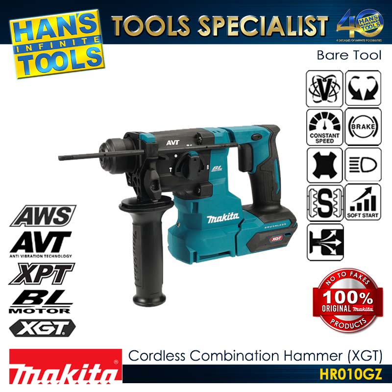 Makita HR010GZ Cordless Combination Hammer SDS-Plus 20mm (13/16") XGT 40Vmax (Bare Tool)