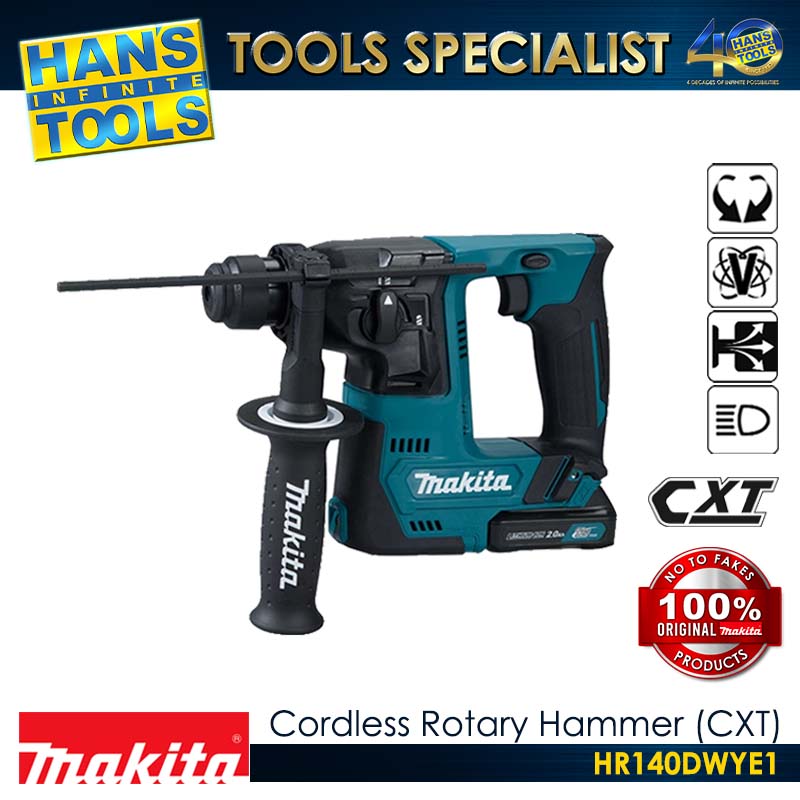Makita HR140DWYE1 Cordless Rotary Hammer (9/16") 14mm CXT 12Vmax [Kit Set]