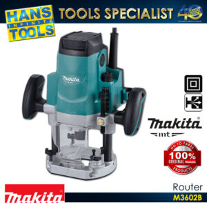 Makita M3602B Heavy Duty Plunge Router w/ Anti-Restart Function 12mm (1/2") 1650W