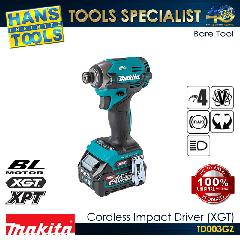 Makita TD003GZ Cordless Impact Driver (Brushless) 210Nm XGT 40Vmax (Bare Tool)