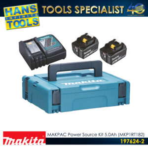 Makita 197624-2 MAKPAC Power Source Kit 5.0Ah 18V LXT Cordless Battery and Charger [MKP1RT182]