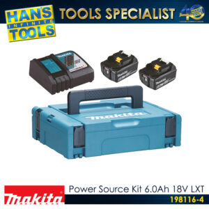 Makita 198116-4 MAKPAC Power Source Kit 6.0Ah 18V LXT Cordless Battery and Charger [MKP1RG182]