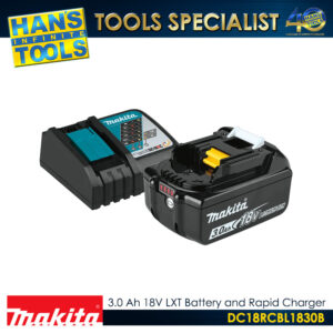 Makita DC18RC Rapid / Fast Charger and BL1830B 3.0Ah Lithium-Ion Battery and Charger 18V LXT Set [DC18RCBL1830B]