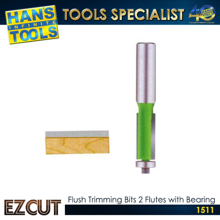 EZ CUT Flush Trimming Bits 2 Flutes With Bearing - HANS INFINITE TOOLS