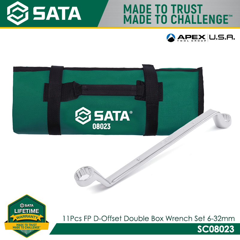 SATA SC08023 11pcs. FP D-Offset Double Box Wrench Set 6-32mm - Image 2