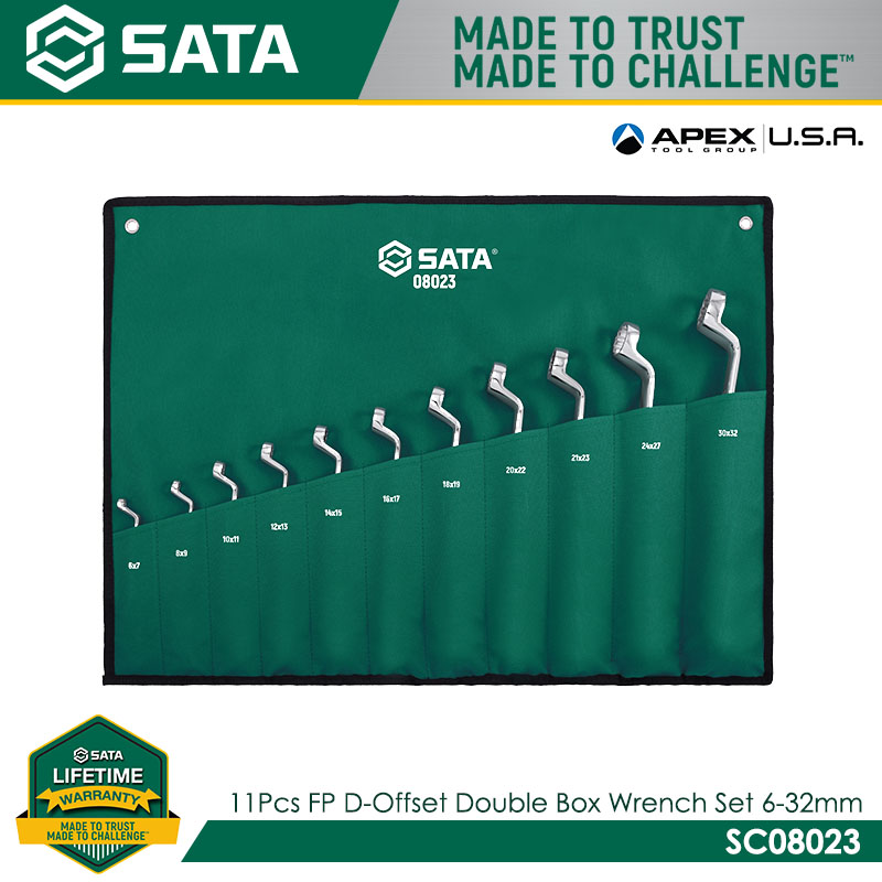 SATA SC08023 11pcs. FP D-Offset Double Box Wrench Set 6-32mm - Image 3