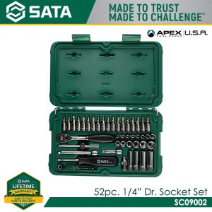 SATA SC09002 Socket Set 52Pc. 1/4" Drive