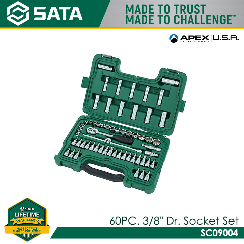 SATA SC09004 60Pc. 3/8" Dr. Socket Set