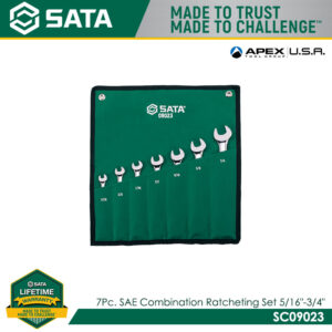 SATA SC09023 7Pc. SAE Combination Ratcheting Set