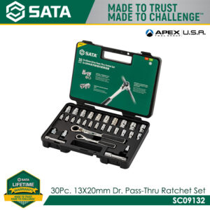 SATA SC09132 30Pc. 13x20mm Dr. Pass-Thru Ratchet Set