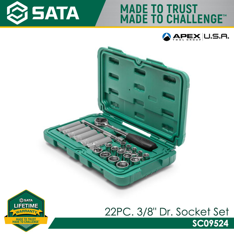 SATA SC09524 22pc. 3/8" Dr. Socket Set
