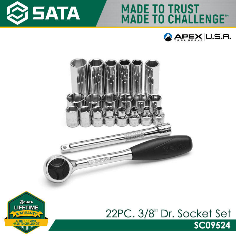 SATA SC09524 22pc. 3/8" Dr. Socket Set - Image 3