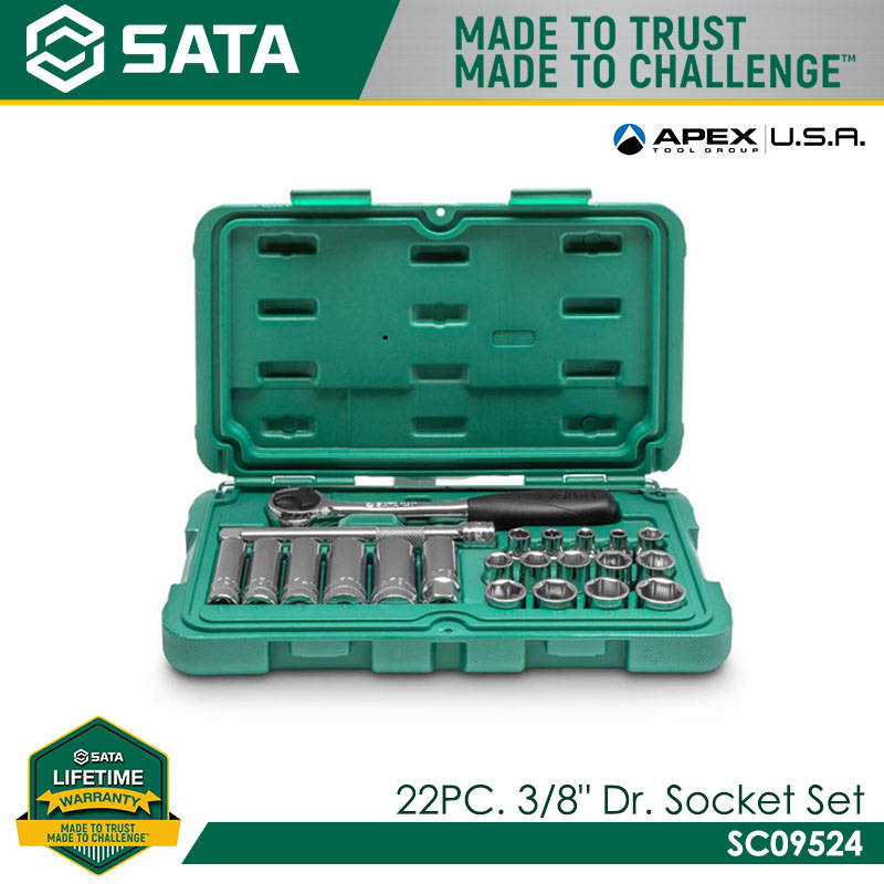 SATA SC09524 22pc. 3/8" Dr. Socket Set - Image 4