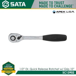 SATA SC13902 1/2" Dr. Quick Release Ratchet w/grip 10"