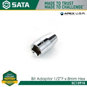 SATA SC13914 BIT Adaptor, 1/2"F x 8mm Hex