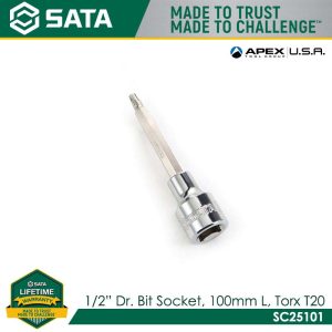 SATA 1/2" Dr. Bit Socket, 100mm L, Torx