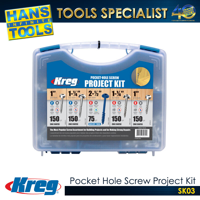 Kreg SK03 Pocket Hole Screw Project Kit