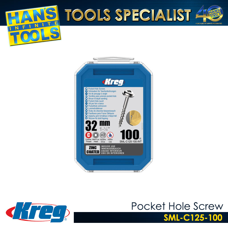 Kreg SML-C125-100 Pocket Hole Screw 1-1/4" (32mm) Coarse