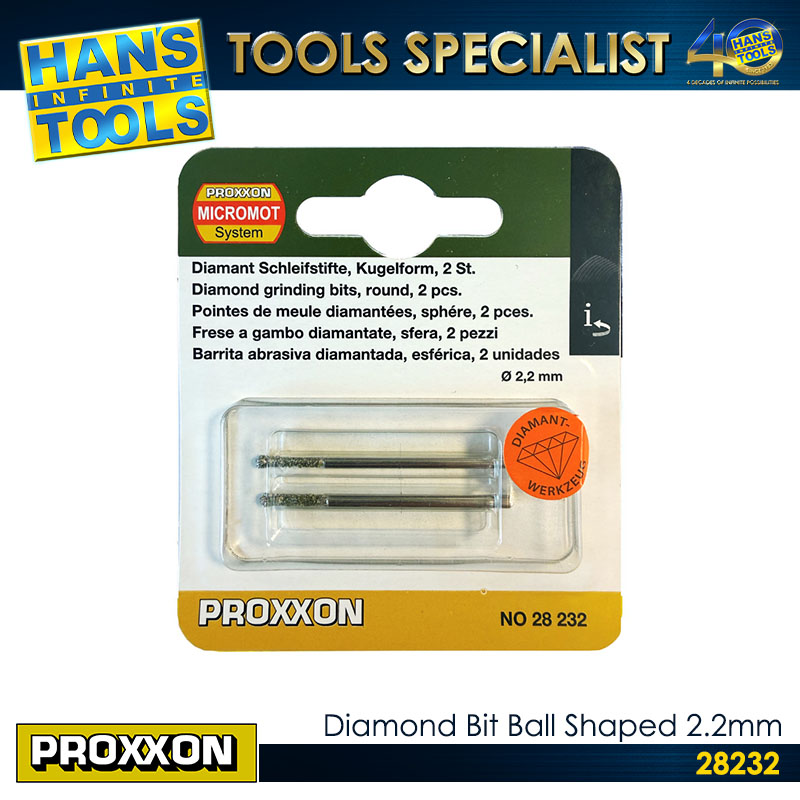 Proxxon Diamond Bit ball shaped 2.2mm [28232]