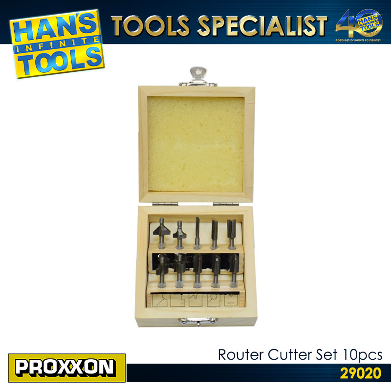 Proxxon Router Cutter Set 10Pcs [29020]