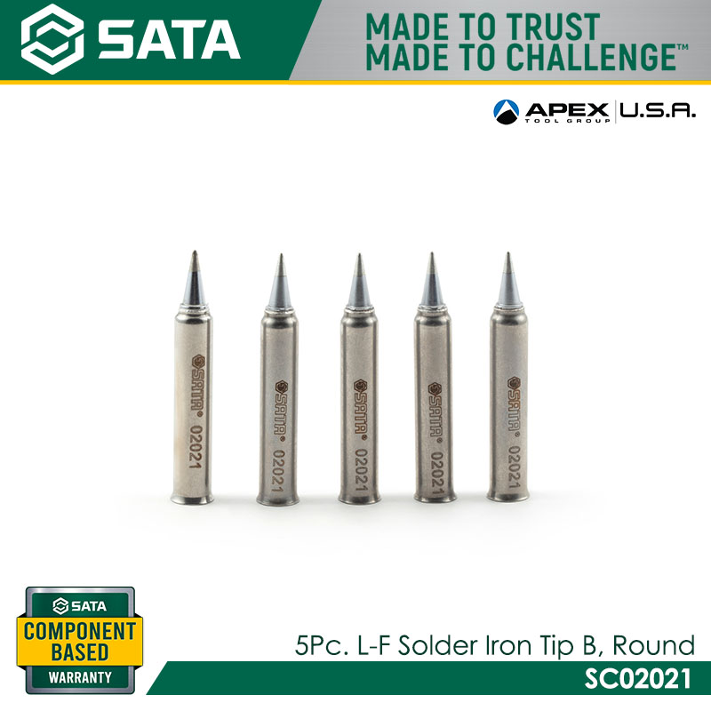 SATA SC02021 5Pc. L-F Solder Iron Tip B, Round - Image 3