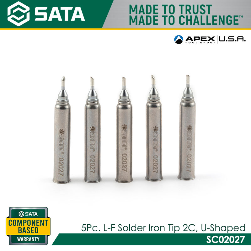 SATA SC02027 5Pc. L-F Solder Iron Tip, 2C, U-Shaped - Image 3