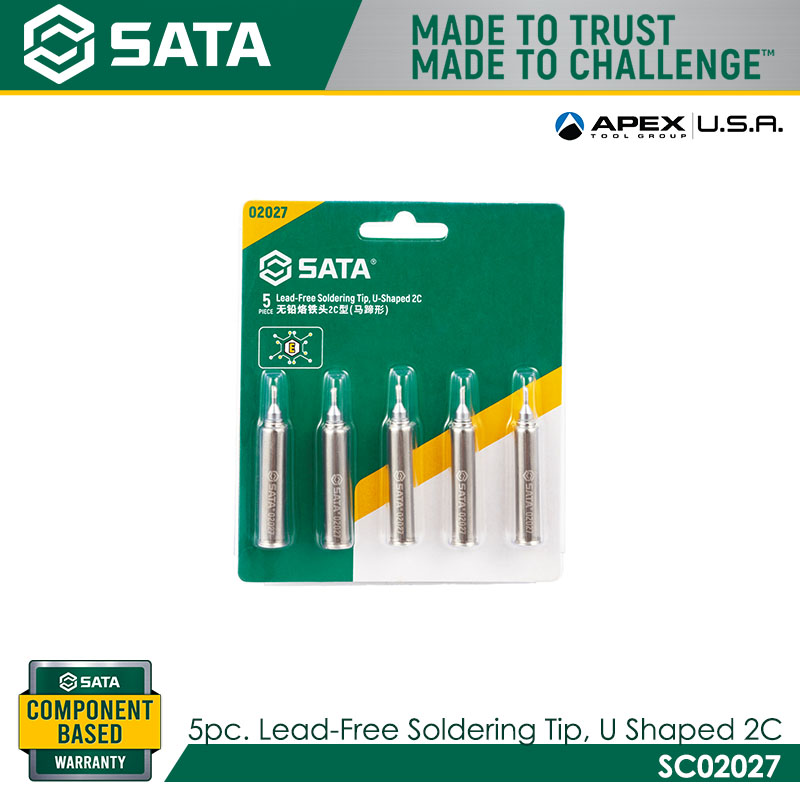 SATA SC02027 5pc Lead-Free Soldering Tip Set (for 02002A Lead-Free Soldering Station)