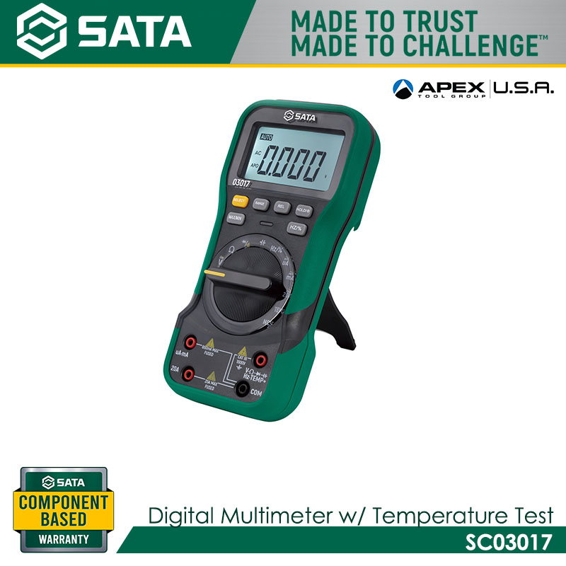 SATA SC03017 Digital Multimeter with Temperature Test