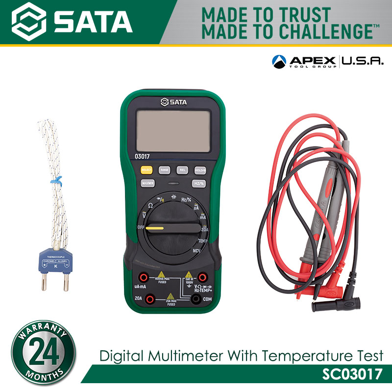 SATA SC03017 Digital Multimeter with Temperature Test - Image 4