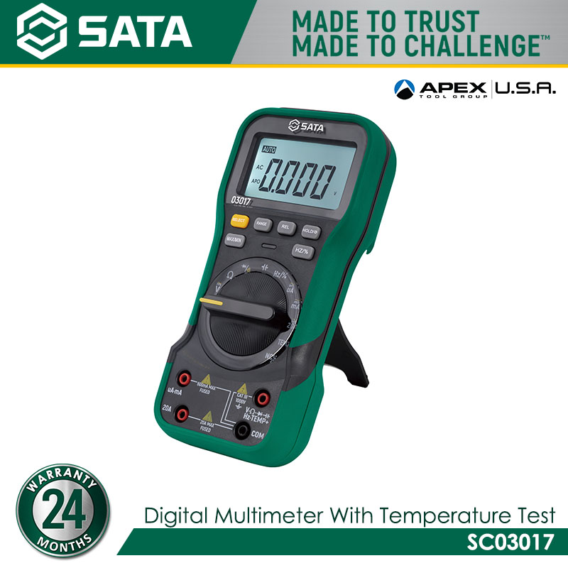 SATA SC03017 Digital Multimeter with Temperature Test
