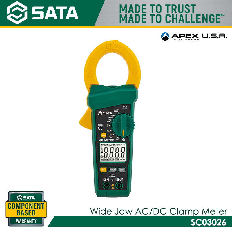 SATA SC03026 Wide Jaw AC/DC Clamp Meter